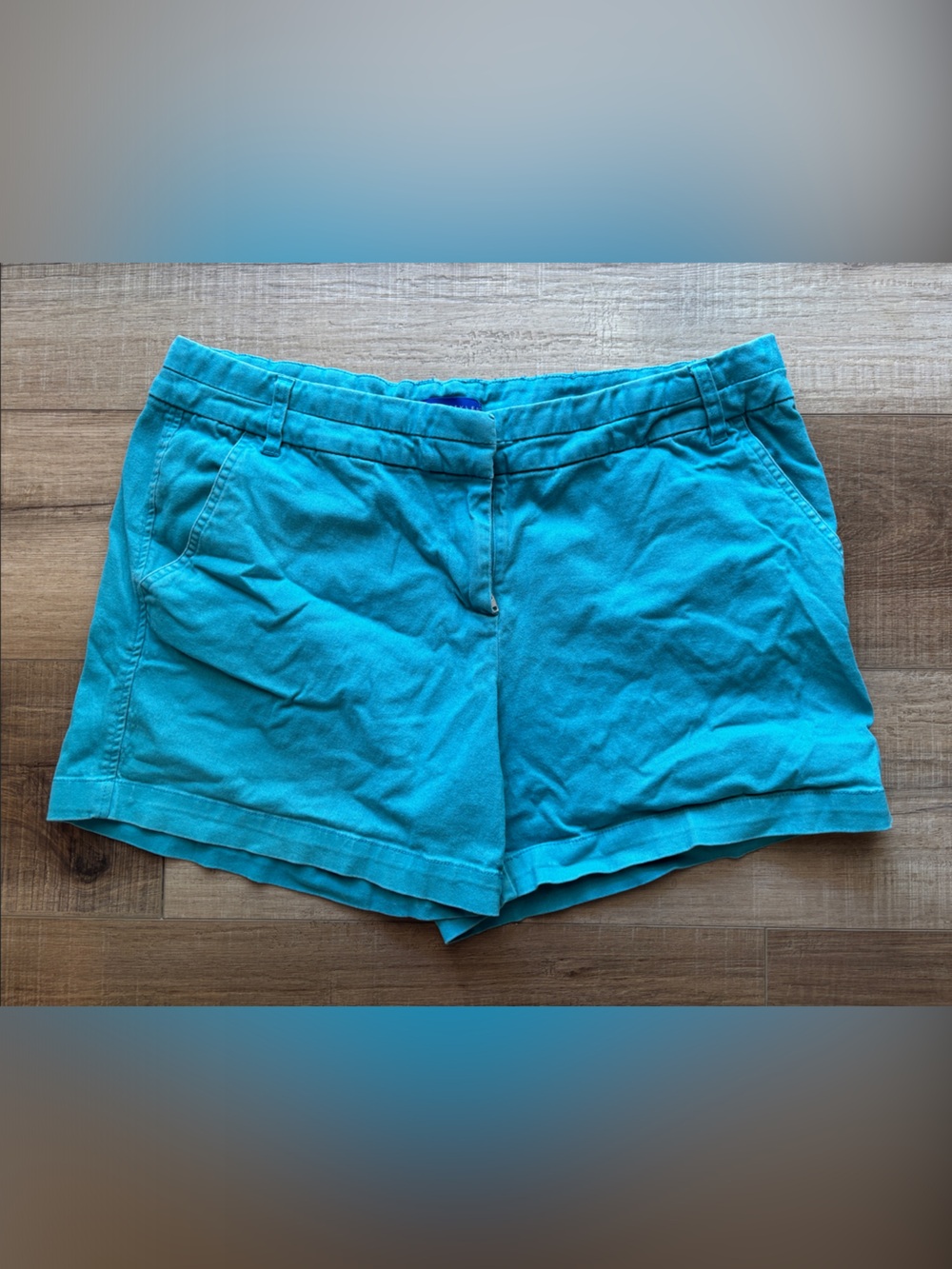 Simply Styled Bright Teal Flat-Front Shorts